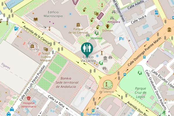 Map showing location of Avenida de la Ciencia Toilet