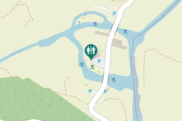 Map showing location of Stubica Toilet