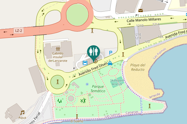 Map showing location of Avenida Fred Olsen Toilet