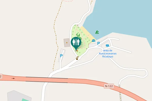 Map showing location of Muelas del Pan Toilet