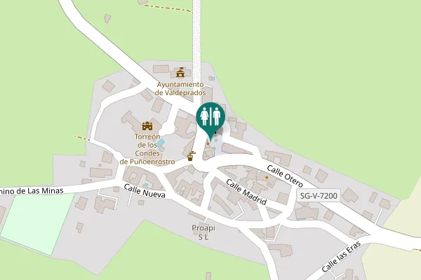 Map showing location of Plaza Mayor Toilet