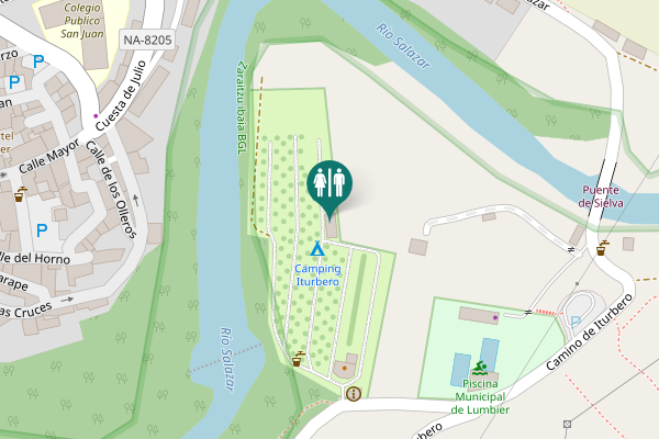 Map showing location of Camino de Iturbero Toilet