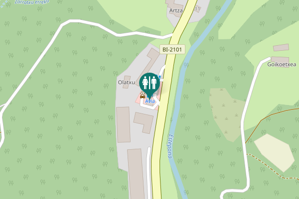 Map showing location of BI-2101 Toilet