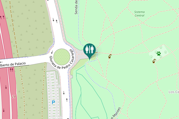 Map showing location of Senda de los Montes Toilet