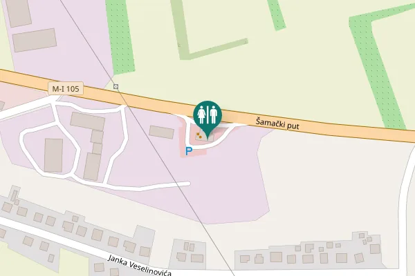 Map showing location of Šamački put Toilet