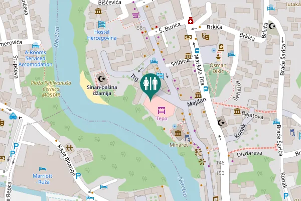 Map showing location of Trg 1. Maj Toilet