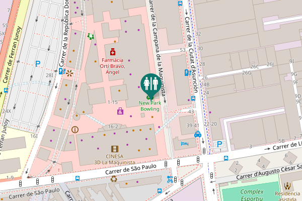 Map showing location of Carrer de la Campana de la Maquinista 1-21 Toilet