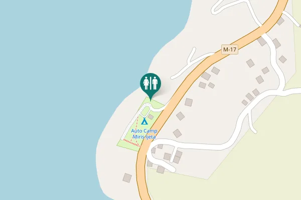 Map showing location of M-17 Toilet