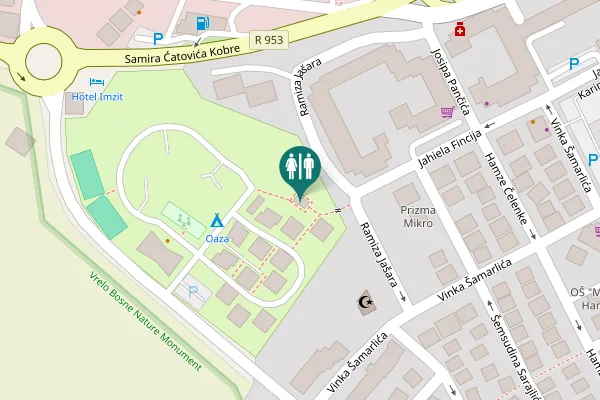 Map showing location of Ramiza Jašara Toilet