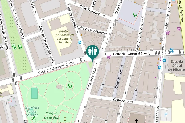 Map showing location of Calle del General Shelly Toilet