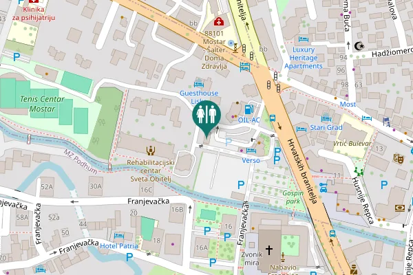 Map showing location of Hrvatskih branitelja bb Toilet