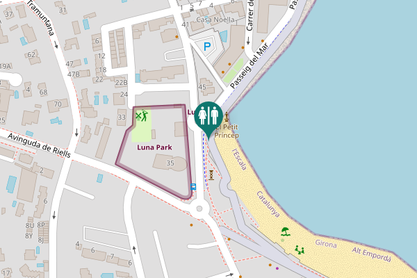 Map showing location of l'Escala Toilet
