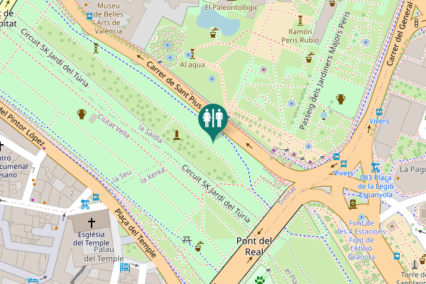 Map showing location of Carrer de Sant Pius V Toilet