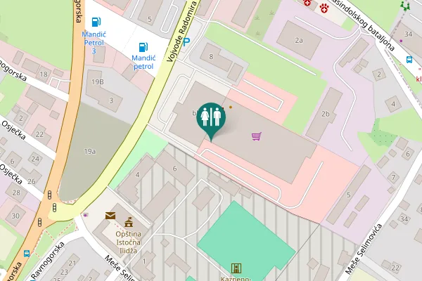 Map showing location of Vojvode Radomira Putnika bb Toilet
