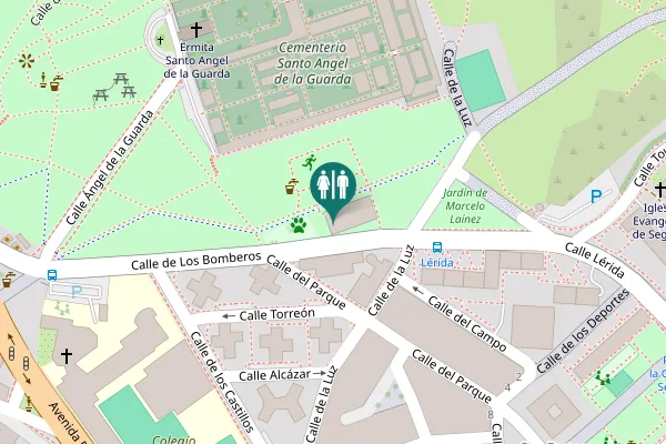 Map showing location of Calle de Los Bomberos Toilet