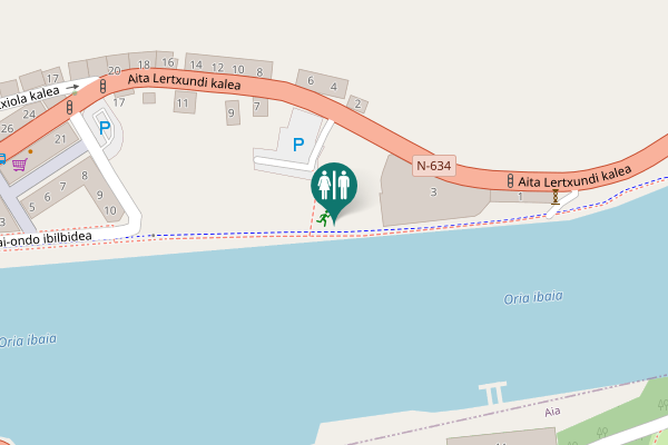 Map showing location of Aita Lertxundi kalea 2 Toilet