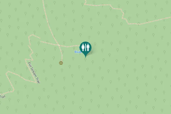 Map showing location of Evil Stream Trail Toilet