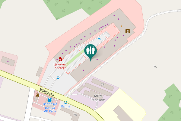 Map showing location of Bijeljinska 69 Toilet