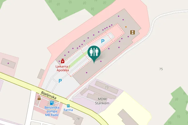 Map showing location of Bijeljinska 69 Toilet