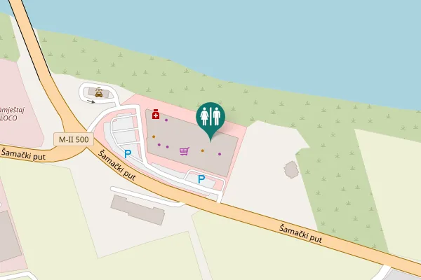 Map showing location of Šamački put 15a Toilet