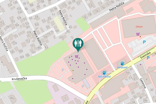 Map showing location of Sremska 10 Toilet