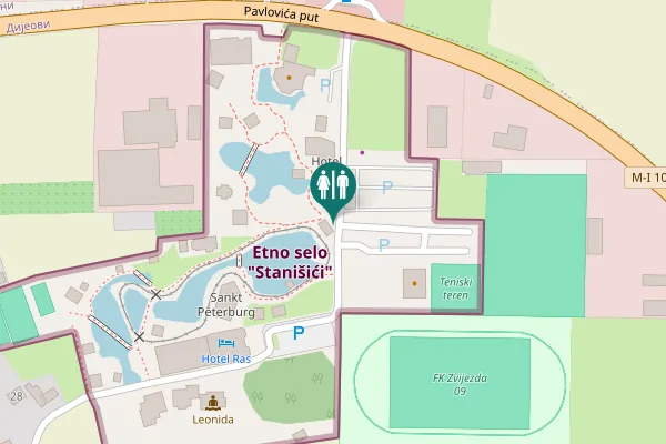 Map showing location of Pavlovića put 32 Toilet