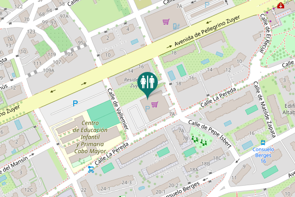 Map showing location of Calle del Club Atlético España de Cueto Toilet