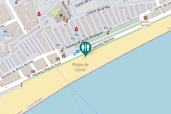 Map showing location of passeig Marítim Toilet