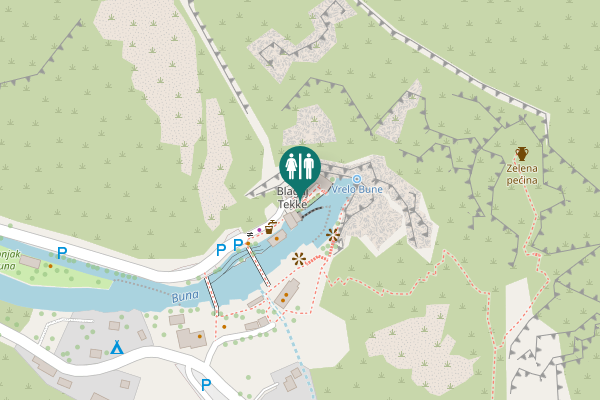 Map showing location of Blagaj Toilet