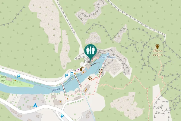 Map showing location of Blagaj Toilet