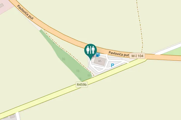 Map showing location of Pavlovića put 46 Toilet