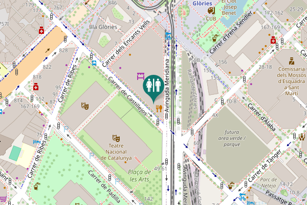 Map showing location of Carrer de Castillejos 158 Toilet