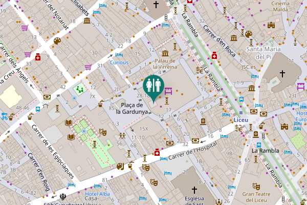 Map showing location of La Rambla 91 Toilet
