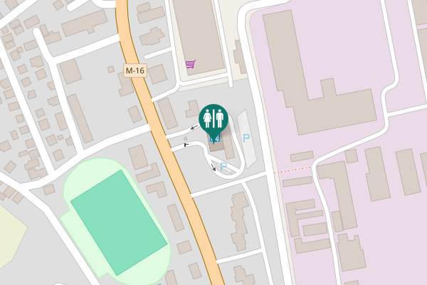 Map showing location of M-16 Toilet
