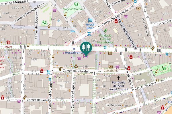 Map showing location of Carrer de la Creu Coberta 93 Toilet