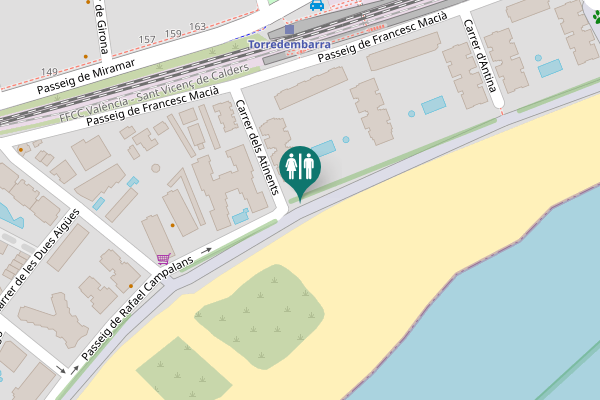 Map showing location of Torredembarra Toilet