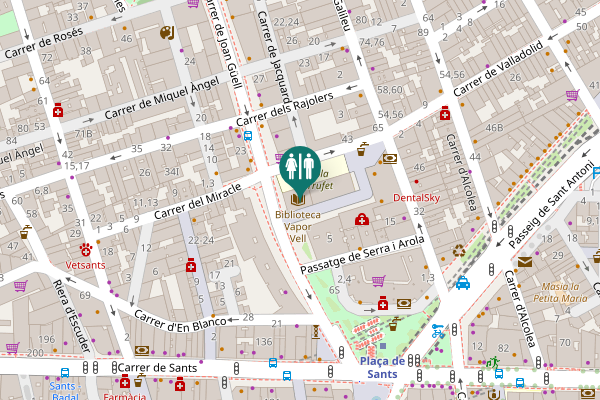Map showing location of Passatge del Vapor Vell 1 Toilet