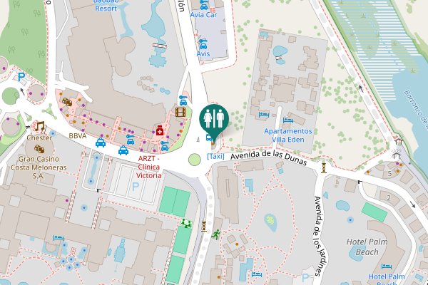 Map showing location of Avenida de Cristóbal Colón Toilet