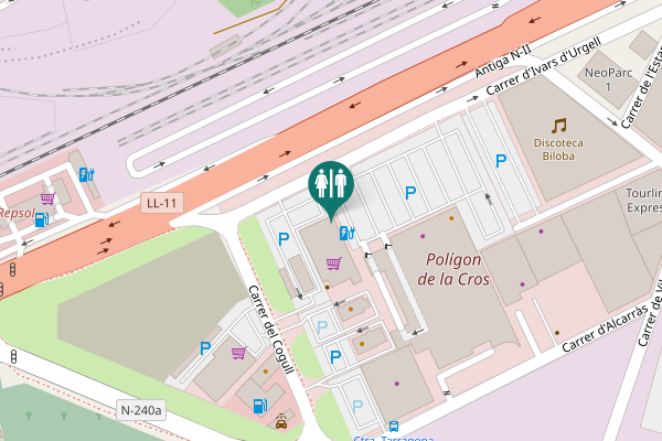 Map showing location of Carrer del Cogull 1 Toilet