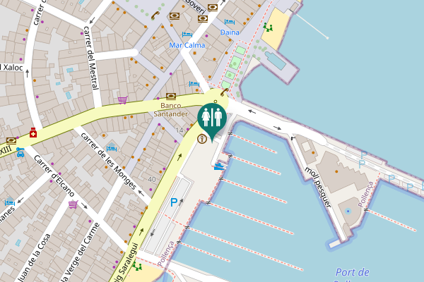 Map showing location of Passeig Saralegui 8 Toilet
