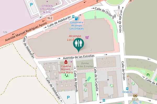 Map showing location of Avenida de las Estrellas 13 Toilet