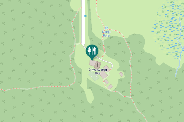 Map showing location of Put sv. Ilije Toilet