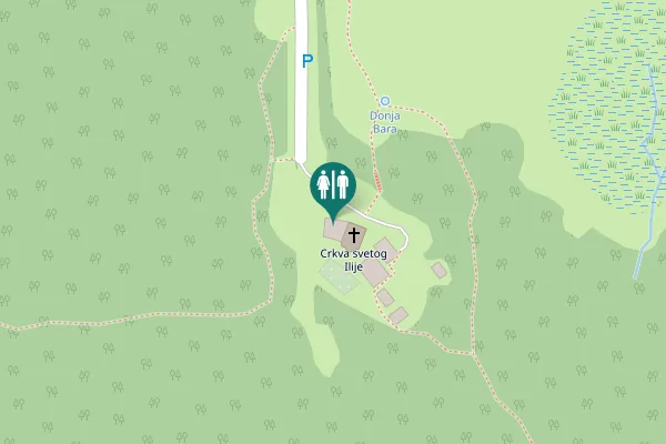Map showing location of Put sv. Ilije Toilet