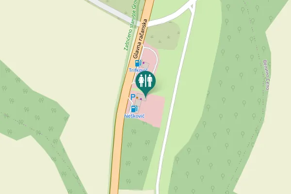 Map showing location of Glavna račanska 111 Toilet