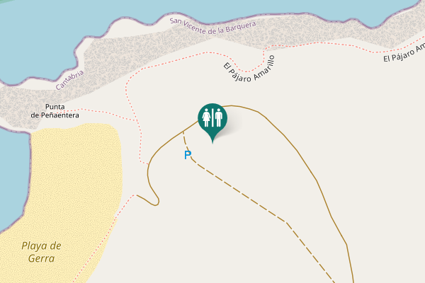 Map showing location of El Pájaro Amarillo Toilet