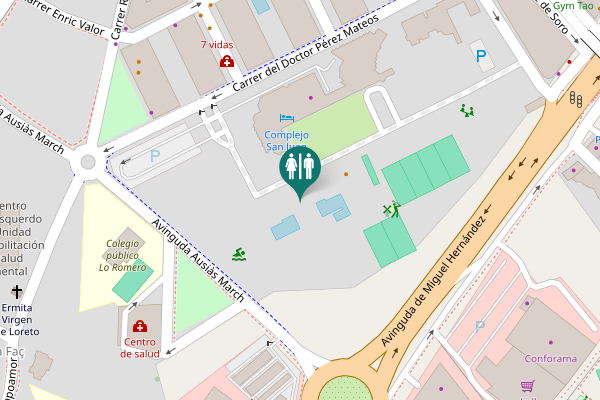 Map showing location of Avinguda Ausiàs March Toilet