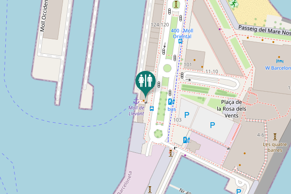 Map showing location of Passeig de Joan de Borbó 132-134 Toilet