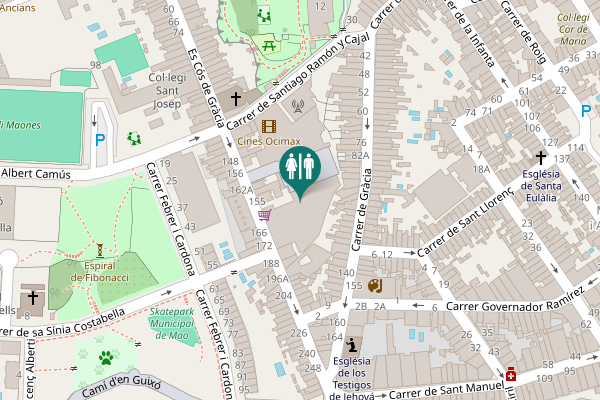 Map showing location of Maó Toilet
