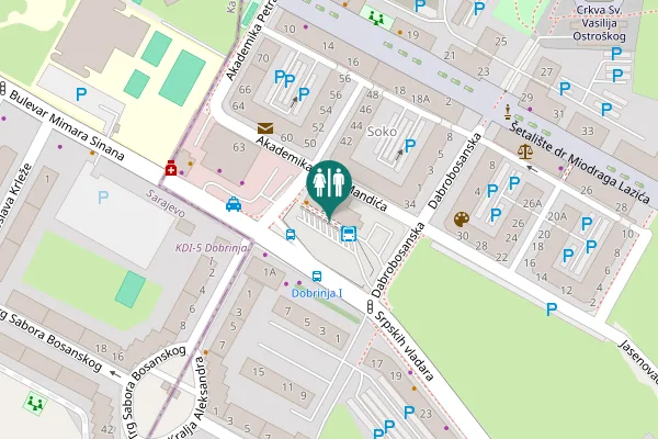 Map showing location of Srpskih vladara 2 Toilet