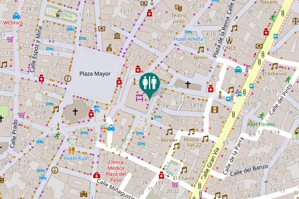 Map showing location of Plaza del Mercado 14 Toilet